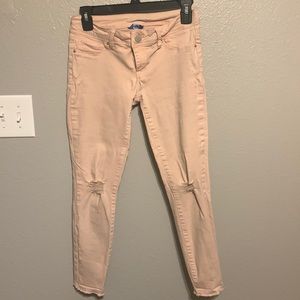 YMI Light pink distressed jeggings